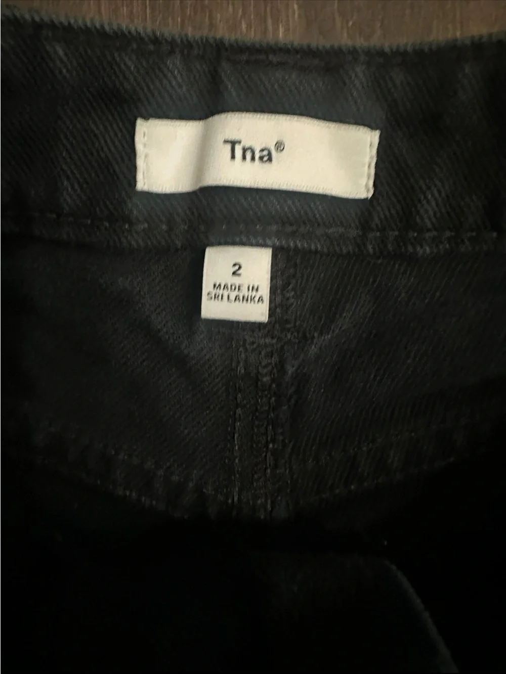 TNA Aritzia Black Denim Cutoff Shorts Size 2 High Rise Frayed Hem